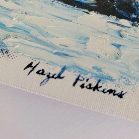 Hazel Pickens Original Oil Painting Winter Landscape Snow Scene Vintage 12x9 - Picture 7 of 8